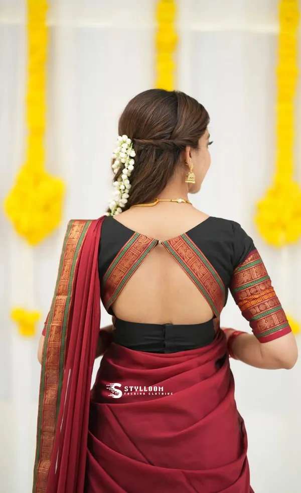Kanjivaram_Silk_Half_Lehenga_Saree_With_Blouse_And_Dupatta