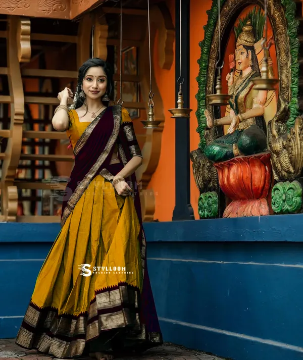 Kanjivaram_Silk_Zari_Half_Lehenga_Saree_With_Blouse_And_Dupatta