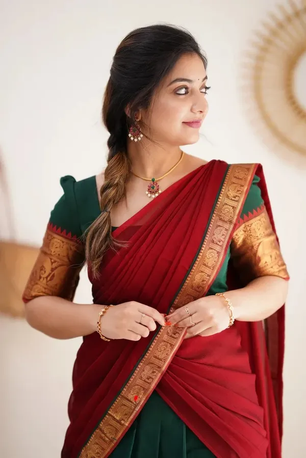 Kanjivaram_Silk_Zari_Half_Lehenga_Saree_With_Blouse_And_Dupatta
