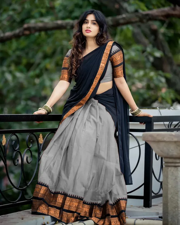 Kanjivaram_Silk_Zari_Half_Lehenga_Saree_With_Blouse_And_Dupatta
