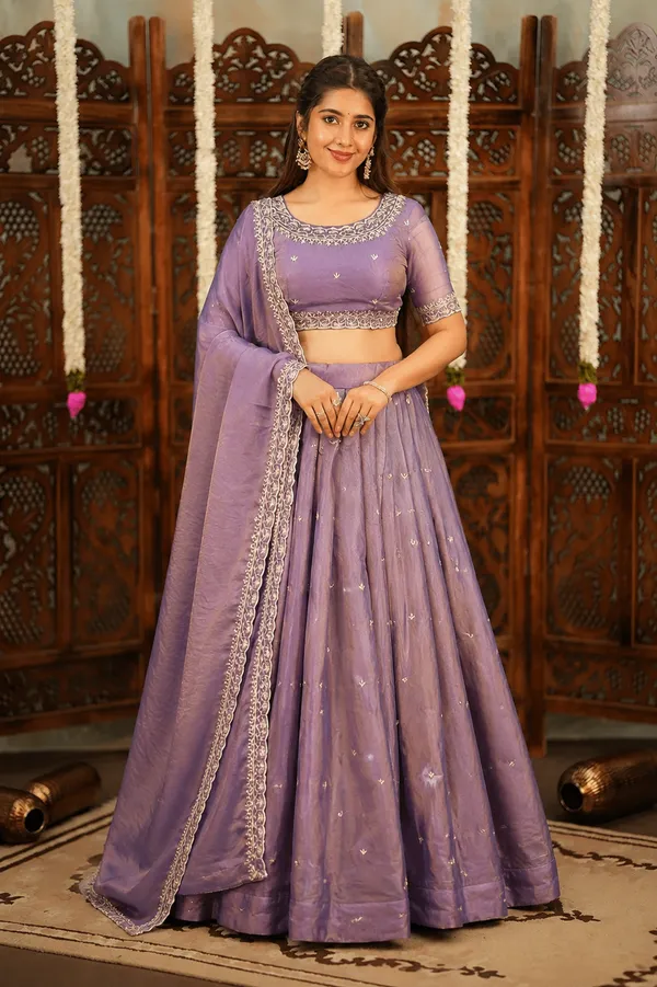 Premium_Lavender_Purple_Embroidered_Half_Saree_Lehenga_Set_with_Designer_Blouse_&_Dupatta