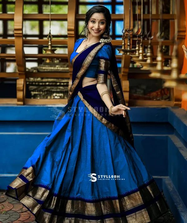 Kanjivaram_Silk_Zari_Half_Lehenga_Saree_With_Blouse_And_Dupatta