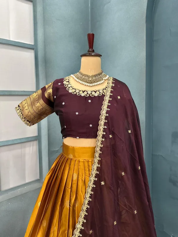 Traditional_yellow__and_Purple_Silk_Half_Saree_with_Zari_Woven_Border