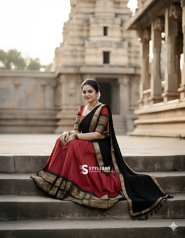 Kanjivaram_Silk_Zari_Half_Lehenga_Saree_With_Blouse_And_Dupatta