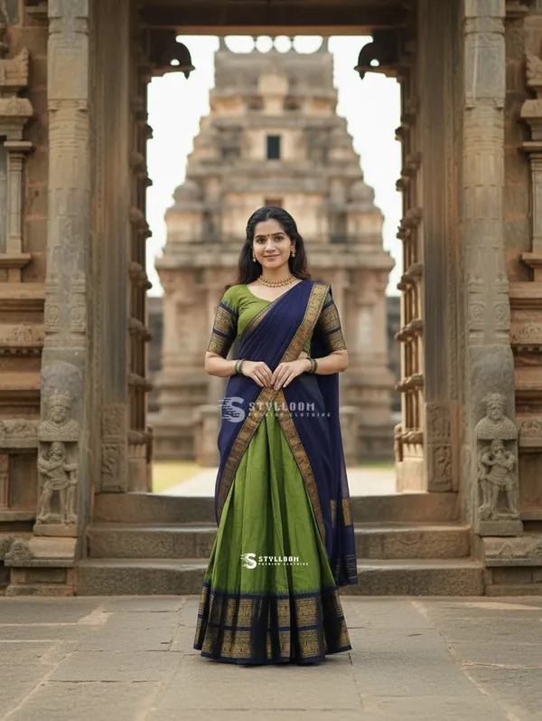 Kanjivaram_Silk_Zari_Half_Lehenga_Saree_With_Blouse_And_Dupatta