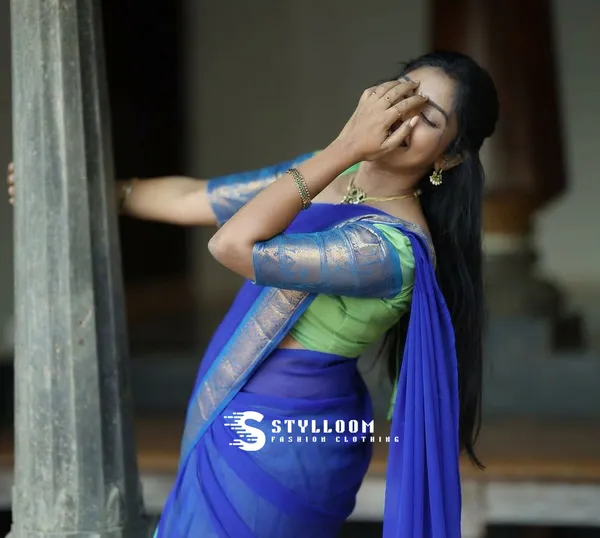 kanjivaram_cotton_half_lehngha_saree_whith_blouse_and_duppata
