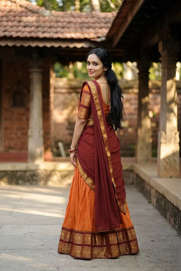 kanjivaram_cotton_half_lehngha_saree_whith_blouse_and_duppata