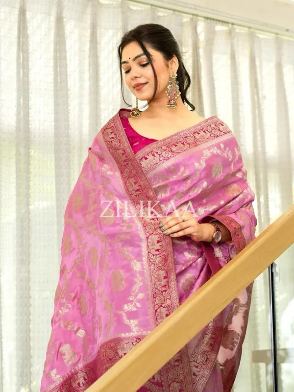 Pink_Banarasi_Soft_Designer_Silk_Saree_With_Unstitched_Blouse_Piece_For_Women