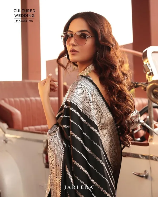 Black_Banarasi_Designer_Silk_Saree_With_Unstitched_Blouse_Piece_For_Women