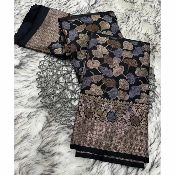 Black_Banarasi_soft_Designer_Silk_Saree_With_Unstitched_Blouse_Piece_For_Women