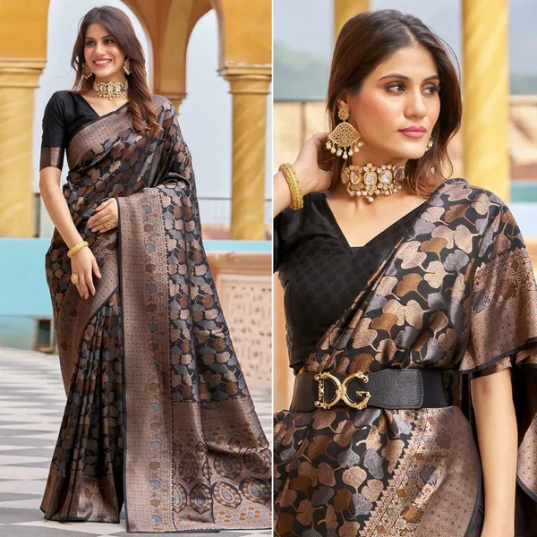 Black_Banarasi_soft_Designer_Silk_Saree_With_Unstitched_Blouse_Piece_For_Women