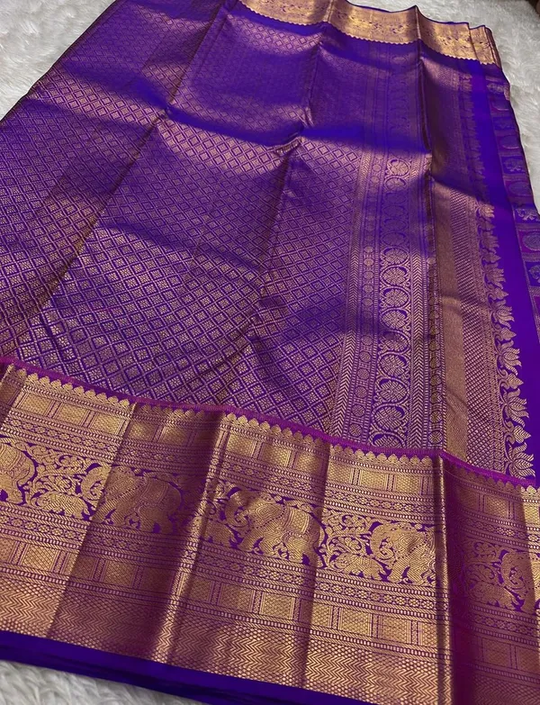 New_Trending_Royal_Blue_Banarasi_Soft_Lichi_Designer_Silk_Saree_With_Jacquard_Work_With_Unstitched_Blouse_Piece_For_Women