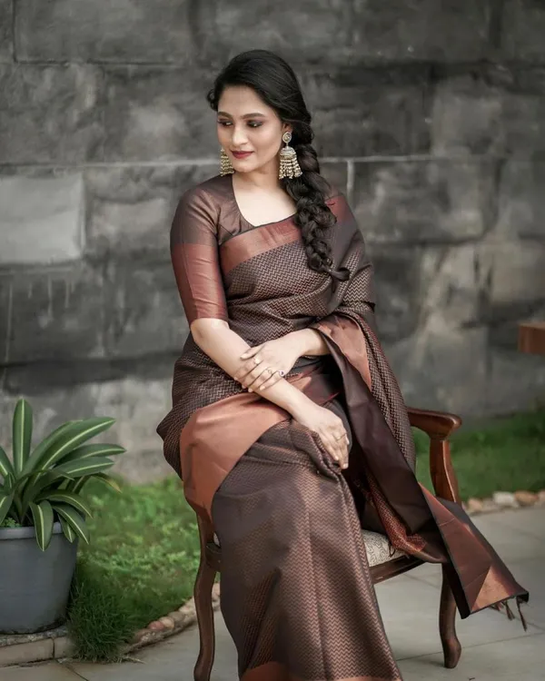 Coffee_Banarasi_soft_Designer_Silk_Saree_With_Unstitched_Blouse_Piece_For_Women