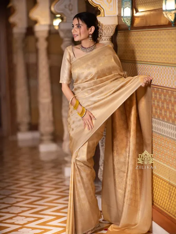 Cream_Banarasi_Soft_Lichi_Designer_Silk_Saree_With_blouse_Peace_For_Women