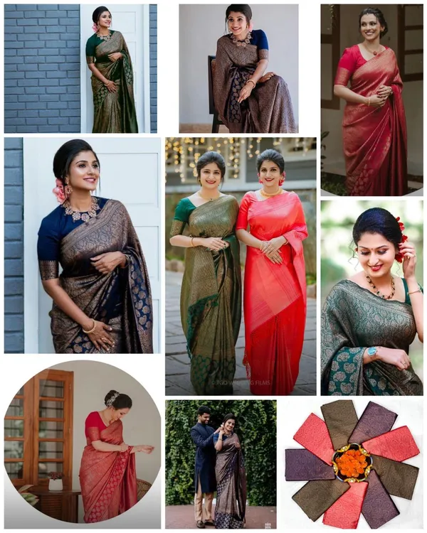Green_Soft_Lichi_Designer_Silk_Saree_With_Blouse_piece_For_Women