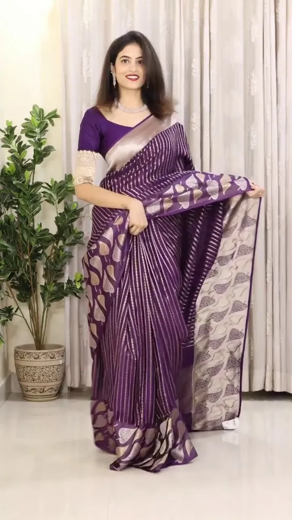 Purple_Banarasi_Soft_Lichi_Designer_Silk_Saree_With_Unstitched_Blouse_Piece_For_Women
