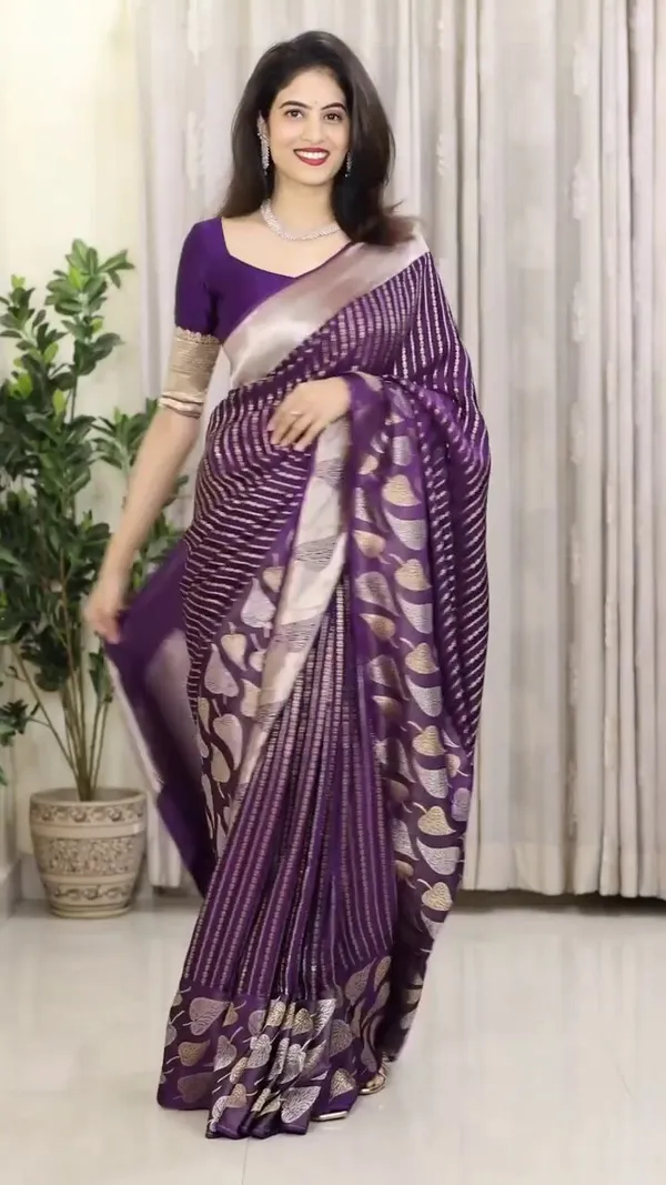 Purple_Banarasi_Soft_Lichi_Designer_Silk_Saree_With_Unstitched_Blouse_Piece_For_Women