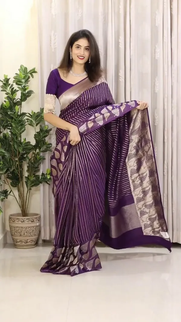 Purple_Banarasi_Soft_Lichi_Designer_Silk_Saree_With_Unstitched_Blouse_Piece_For_Women