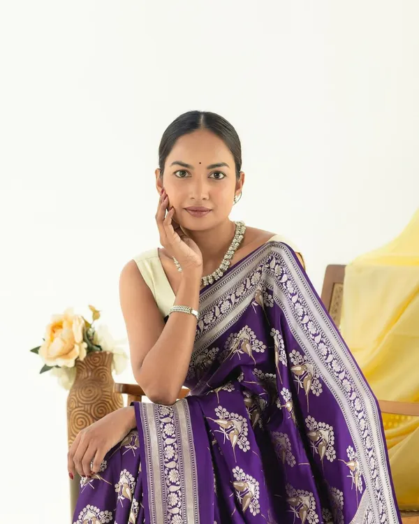 Purple_Banarasi_Soft_Lichi_Designer_Silk_Saree_With_Blouse_Peace_For_Women