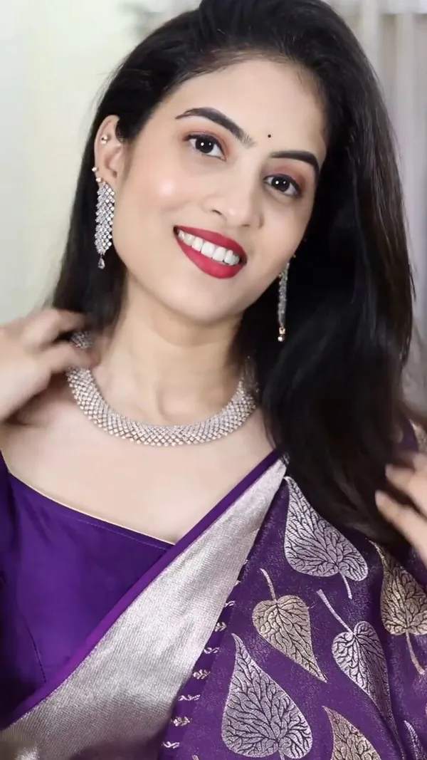 Purple_Banarasi_Soft_Lichi_Designer_Silk_Saree_With_Unstitched_Blouse_Piece_For_Women