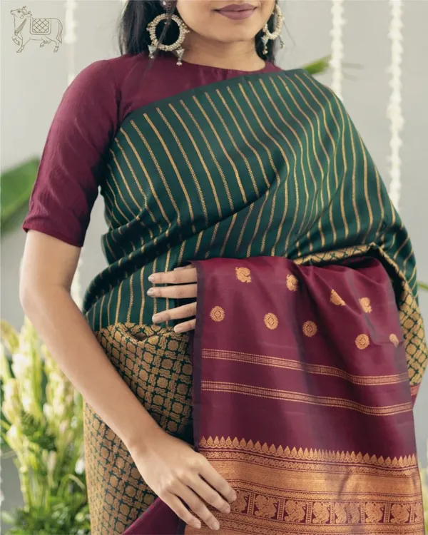 Rani_Green_Banarasi_Designer_Silk_Saree_With_Unstitched_Blouse_Piece_For_Women