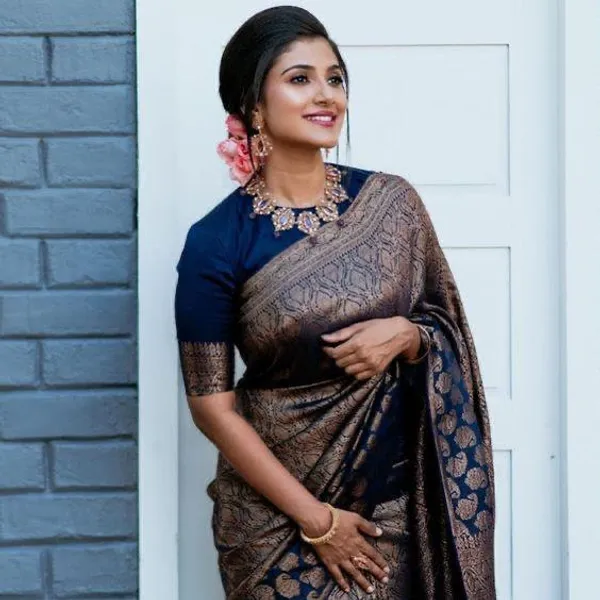 Violet_Soft_Lichi_Designer_Silk_Saree_With_Blouse_piece_For_Women