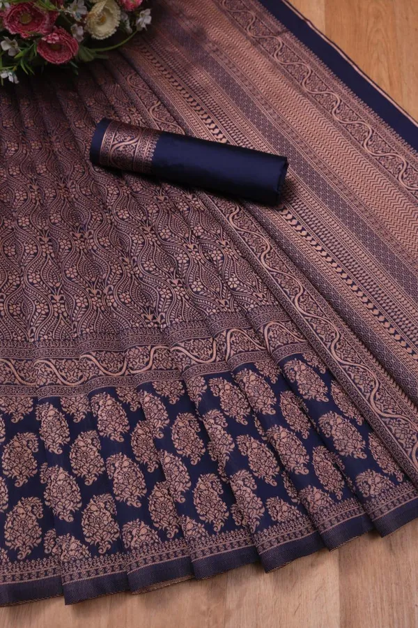 Violet_Soft_Lichi_Designer_Silk_Saree_With_Blouse_piece_For_Women