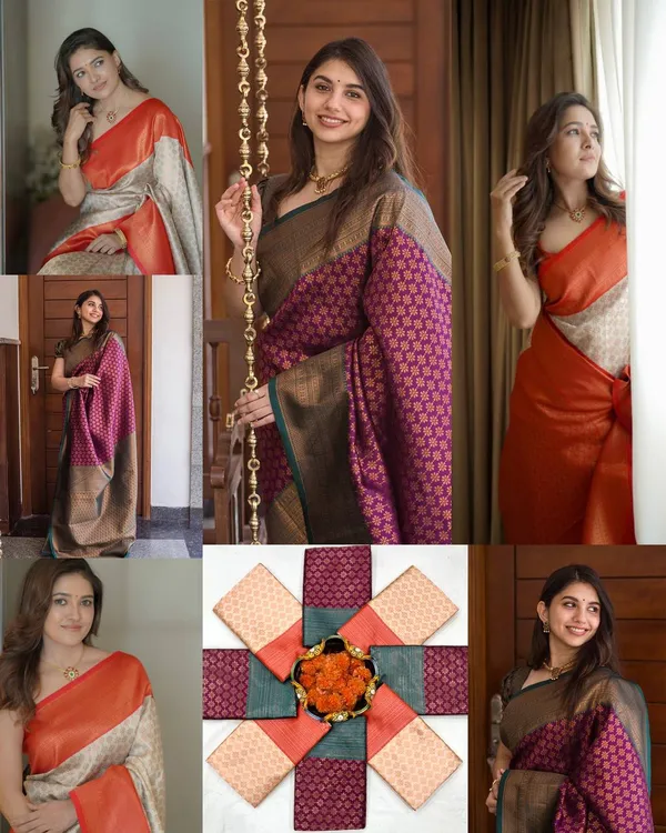 Wine_Banarasi_Designer_Silk_Saree_With_Unstitched_Blouse_Piece_For_Women