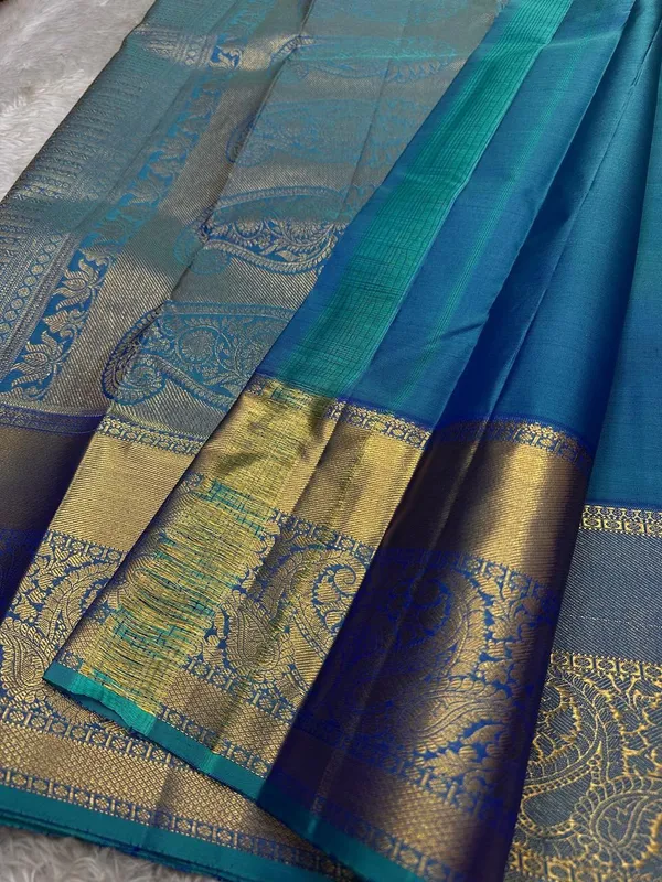 New_Trending_Aqua_Blue_Banarasi_Soft_Lichi_Designer_Silk_Saree_With_Jacquard_Work_With_Unstitched_Blouse_Piece_For_Women