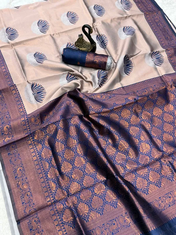 Heavy_Design_Blue_Banarasi_Soft_Lichi_Designer_Silk_Saree_With_Jacquard_Work_With_Unstitched_Blouse_Piece_For_Women
