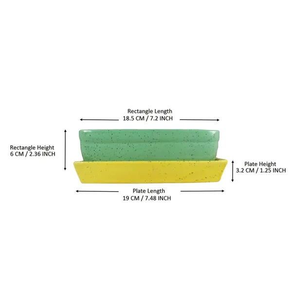 Rectangle_With_Tray_Plate_Ceramic_For_Indoor_Plants,Planters,Flower,Gamla_For_Indoor,Outdoor,Balcony,Home,Garden,Office_Decor,Bonsai,Succulent_Pot(Parrot,Plate:Yellow)