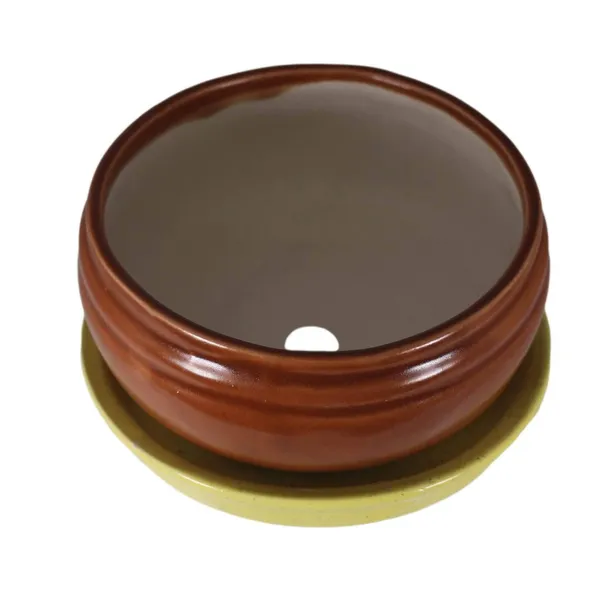Bowl_With_Tray_Plate_Ceramic_Pots_For_Indoor_Plants,Planters,Flower_Pots,Gamla_For_Indoor,Outdoor,Succulent_Pot(D:13_Cm,_H:7_Cm)