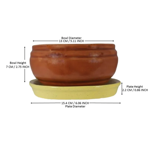 Bowl_With_Tray_Plate_Ceramic_Pots_For_Indoor_Plants,Planters,Flower_Pots,Gamla_For_Indoor,Outdoor,Succulent_Pot(D:13_Cm,_H:7_Cm)