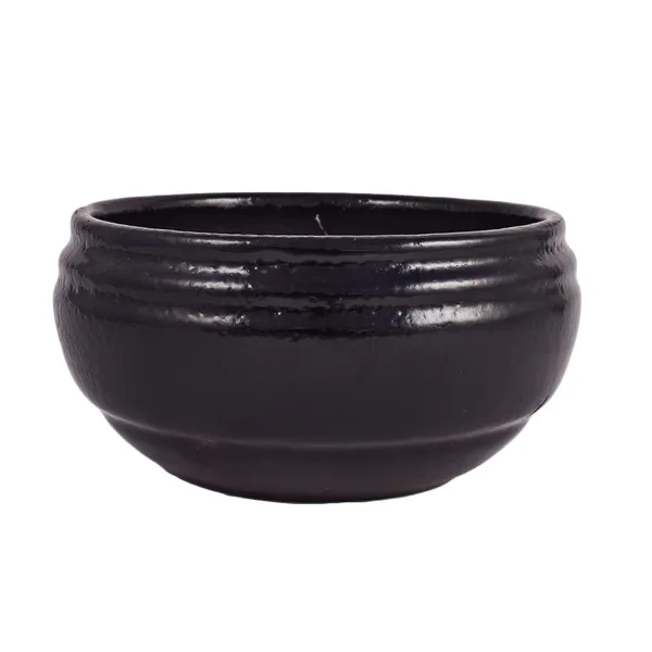 Bowl_Small_Ceramic_Pots_For_Indoor_Plants,Planters,Flower_Pots,Gamla_For_Indoor,Outdoor,Balcony,Home,Garden,Office_Decor,Succulent_Pot_(Color:Black)(D:14.5_Cm,_H:7.2_Cm)