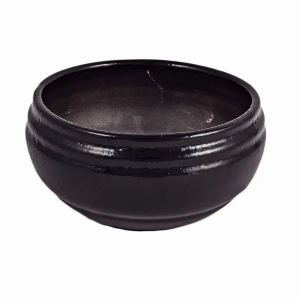 Bowl_Small_Ceramic_Pots_For_Indoor_Plants,Planters,Flower_Pots,Gamla_For_Indoor,Outdoor,Balcony,Home,Garden,Office_Decor,Succulent_Pot_(Color:Black)(D:14.5_Cm,_H:7.2_Cm)