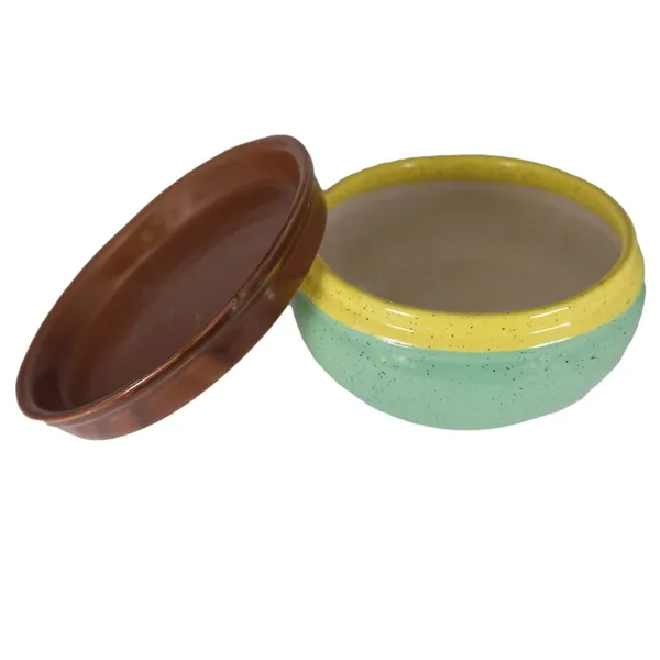 Bowl_With_Tray_Plate_Ceramic_Pots_For_Indoor_Plants,Planters,Flower_Pots,Gamla_For_Indoor,Outdoor,Succulent_Pot(D:13_Cm,_H:7_Cm)