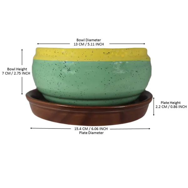 Bowl_With_Tray_Plate_Ceramic_Pots_For_Indoor_Plants,Planters,Flower_Pots,Gamla_For_Indoor,Outdoor,Succulent_Pot(D:13_Cm,_H:7_Cm)