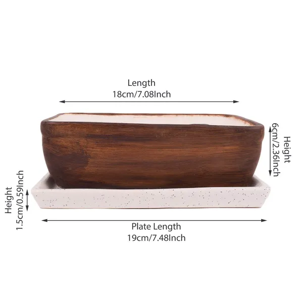 Rectangle_With_Tray_Plate_Ceramic_Pots_For_Indoor_Plants,Planters,Flower_,Gamla,Outdoor,Balcony,Home,Garden,Office_Decor,Bonsai_Pot_Succulent_Pot(Antique,Plate:White)