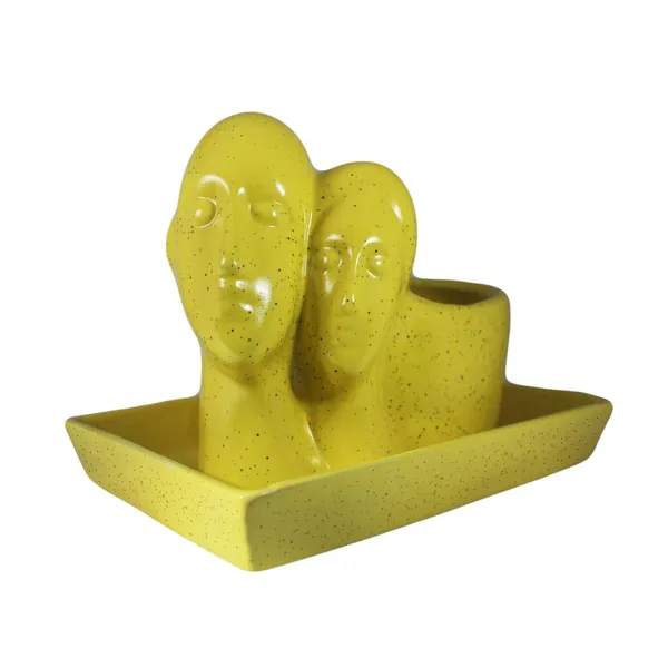 Couple_With_Tray_Plate_Ceramic_Pots_For_Indoor_Plants,Planters,Flower,Gamla_For_Indoor,Outdoor,Balcony,Home,Garden,Office_Decor,Succulent_Pot(L:15_Cm,W:9_Cm,H:13_Cm)_Anniversary_Valentines_Gift_For_Love