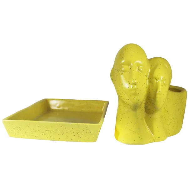 Couple_With_Tray_Plate_Ceramic_Pots_For_Indoor_Plants,Planters,Flower,Gamla_For_Indoor,Outdoor,Balcony,Home,Garden,Office_Decor,Succulent_Pot(L:15_Cm,W:9_Cm,H:13_Cm)_Anniversary_Valentines_Gift_For_Love