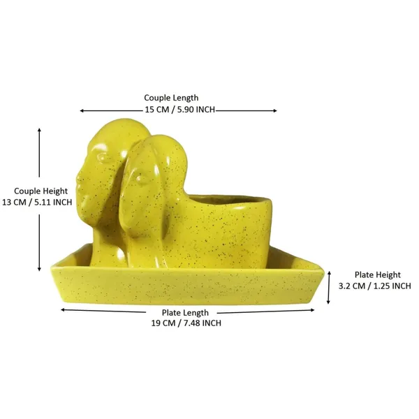 Couple_With_Tray_Plate_Ceramic_Pots_For_Indoor_Plants,Planters,Flower,Gamla_For_Indoor,Outdoor,Balcony,Home,Garden,Office_Decor,Succulent_Pot(L:15_Cm,W:9_Cm,H:13_Cm)_Anniversary_Valentines_Gift_For_Love