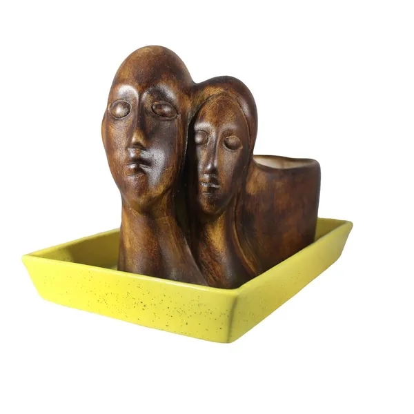 Couple_With_Tray_Plate_Ceramic_Pots_For_Indoor_Plants,Planters,Flower,Gamla_For_Indoor,Outdoor,Balcony,Home,Garden,Office_Decor,Succulent_Pot(L:15_Cm,W:9_Cm,H:13_Cm)