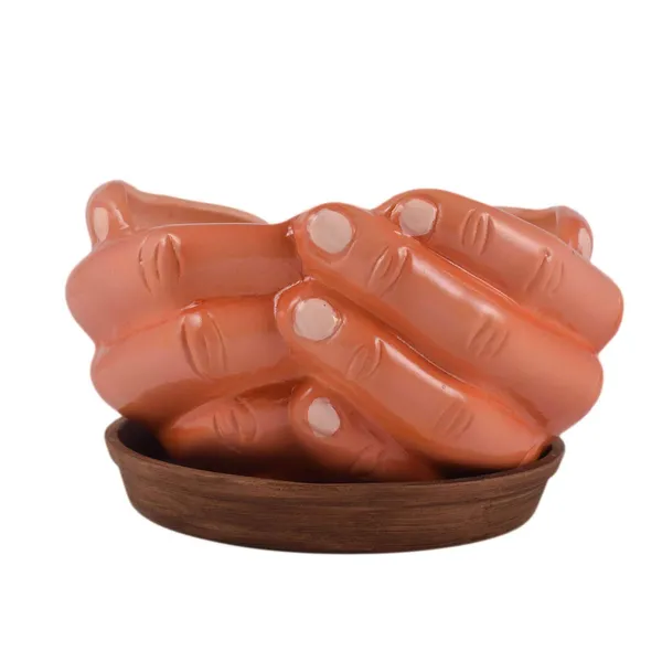 Hand_With_Plate_Tray_Ceramic_Pots_For_Indoor_Plants,Planters,Flower_Pots,Gamla,Outdoor,Balcony,Home,Garden,Office_Decor,Bonsai,Succulent(Color:_Hp,_Plate:_Antique)_Cir001
