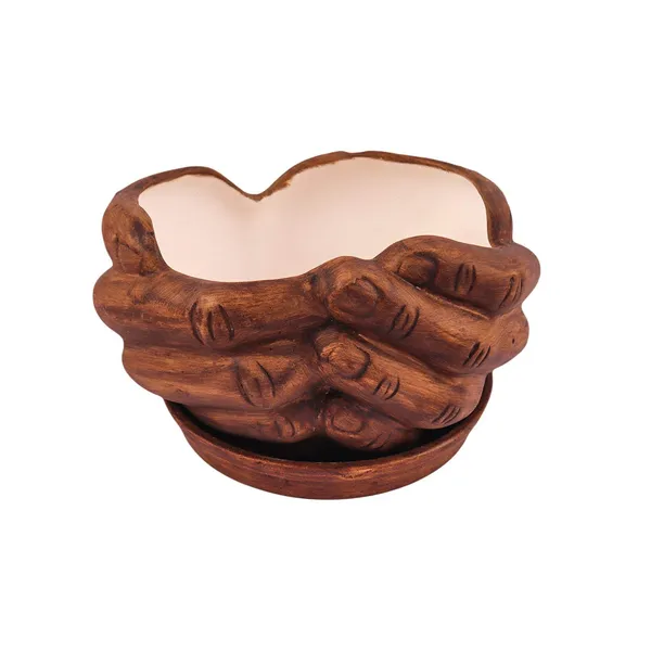 Hand_Ceramic_Flower_Pots_With_Plate_Tray_Ceramic_Pot_For_Indoor_Plants_Flower_Pots_Gamla_Table_Top_Succulent_Cactus_Plant_Pot_(Color:Antique,_Plate:Antique)_Cir001