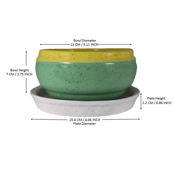 Bowl_With_Tray_Plate_Ceramic_Pots_For_Indoor_Plants,Planters,Flower_Pots,Gamla_For_Indoor,Outdoor,Succulent_Pot(D:13_Cm,_H:7_Cm)