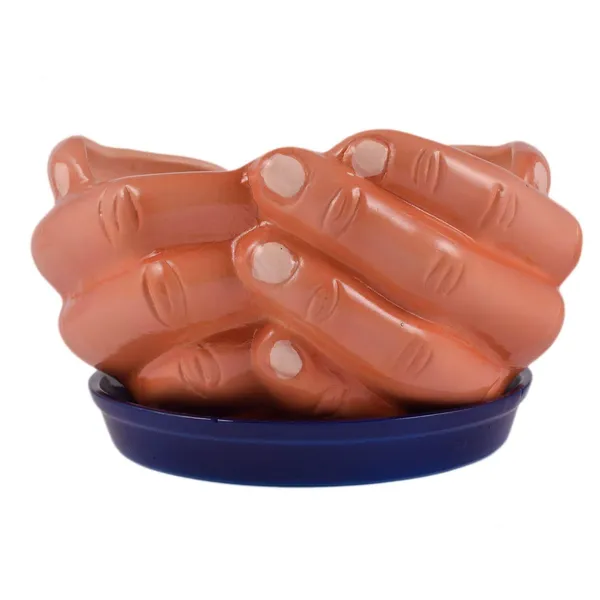 Hand_With_Tray_Plate_Ceramic_Pots_For_Indoor_Plants,Planters,Flower_Pots,Gamla_For_Indoor,Outdoor,Succulent_Pot.(Color:_Hp,Plate:_Blue_Hp)_Cir001