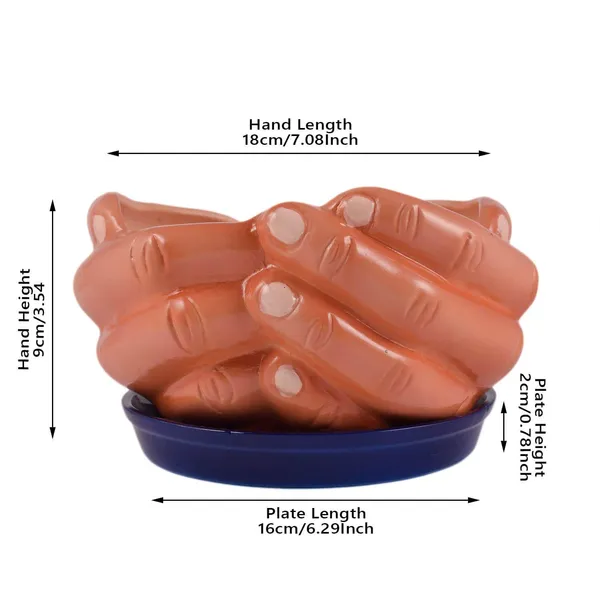Hand_With_Tray_Plate_Ceramic_Pots_For_Indoor_Plants,Planters,Flower_Pots,Gamla_For_Indoor,Outdoor,Succulent_Pot.(Color:_Hp,Plate:_Blue_Hp)_Cir001