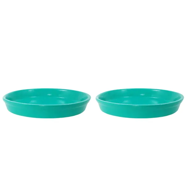 Plate_Tray_(Set_Of_Two)_For_Ceramic_Pots_For_Indoor_Plants,Planters,Flower_Pots,Gamla_(D:_16_Cm,_H:_2_Cm)_(Color:Green)