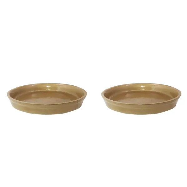 Set_Of_2_Ceramic_Plate_Tray_For_Ceramic_Pots_For_Indoor_Plants,Planters,Flower_Pots,Gamla_(D:16_Cm,_H:2_Cm)_(Color:Golden)