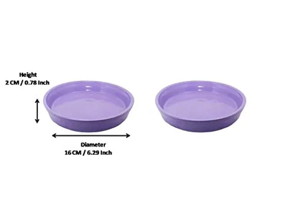Plate_Tray_(Set_Of_Two)_For_Ceramic_Pots_For_Indoor_Plants,Planters,Flower_Pots,Gamla_(D:_16_Cm,_H:_2_Cm)_(Color:Violet)